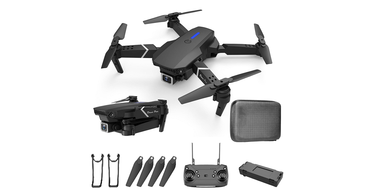Imagem do kit completo do drone E88.