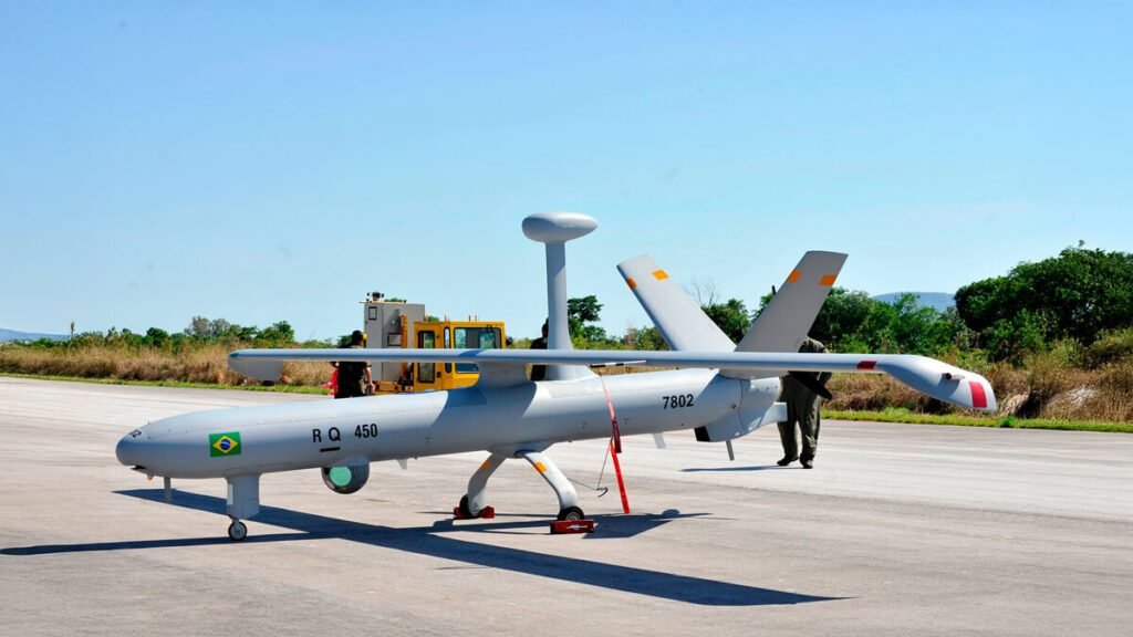 Foto do VANT Hermes das forças armadas brasileira.
